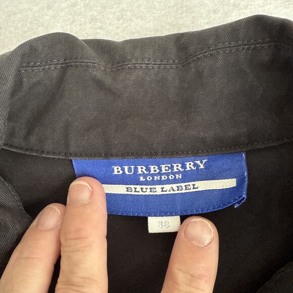 Burberry Blue Label Jacket. Black With Houndstooth Trim. Sz 38 - Picture 5 of 8